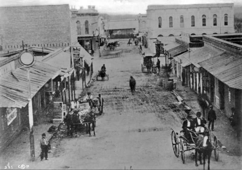 США, Лос-Анджелес, улица Коммерческая, приблизительно 1870 год.