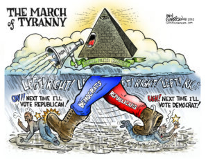 Карикатура «The march of tyranny» (Марш тирании) — Бен Гаррисон