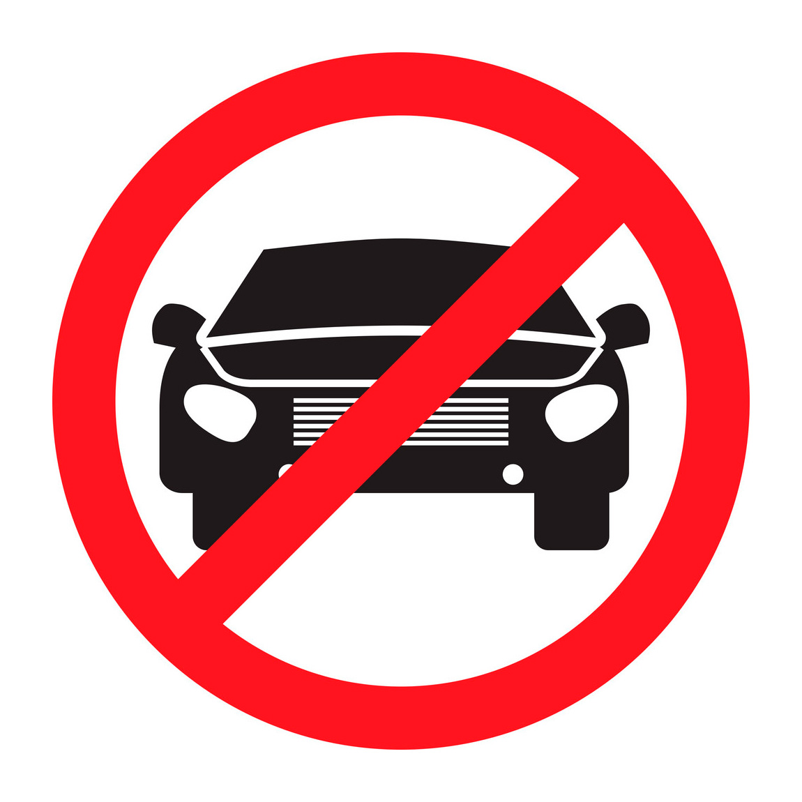 Знак: запрет автомобиля (векторный рисунок)