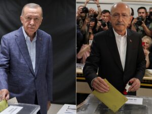 Реджеп Эрдоган (AKP) и Кемаль Кылычдароглу (CHP), выборы в Турции, май 2023 год, фото