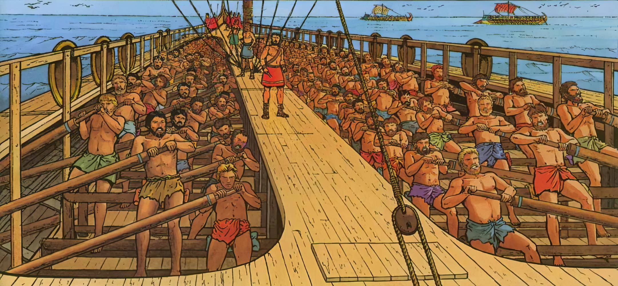 Рабы, гребцы на галерах (рисунок)