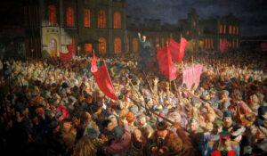 Великая Октябрьская социалистическая революция, картина. Ленин выступает перед народом.